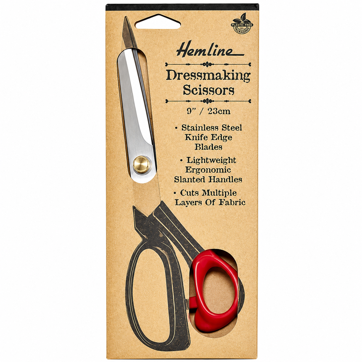 Hemline 230mm (9″) Dressmaking Scissors – Red